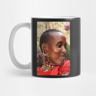 Portrait of a Young Maasai (or Masai) Woman, East Africa Mug